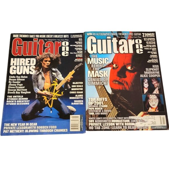 Guitar One Vintage 2002 Magazine Lot of 2 Y2K Rock Music Sheets Playing Guide - Picture 1 of 12